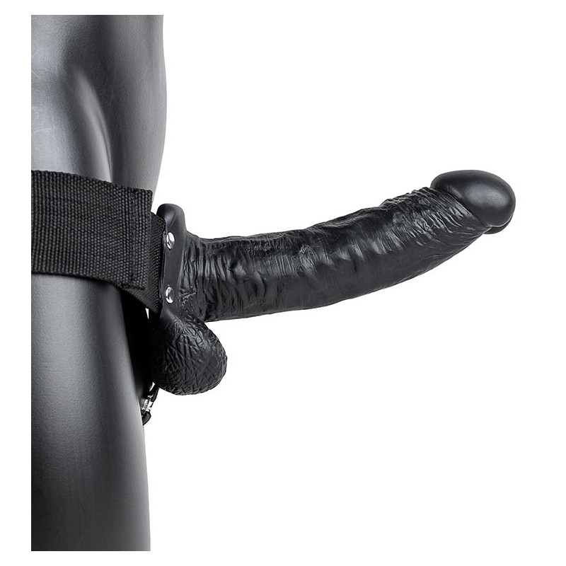 Real Rock Gode ceinture creux Hollow Strap On RealRock 18 x 4.5cm Noir